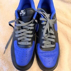 Nike Air Force 1 Black and Blue Sneakers